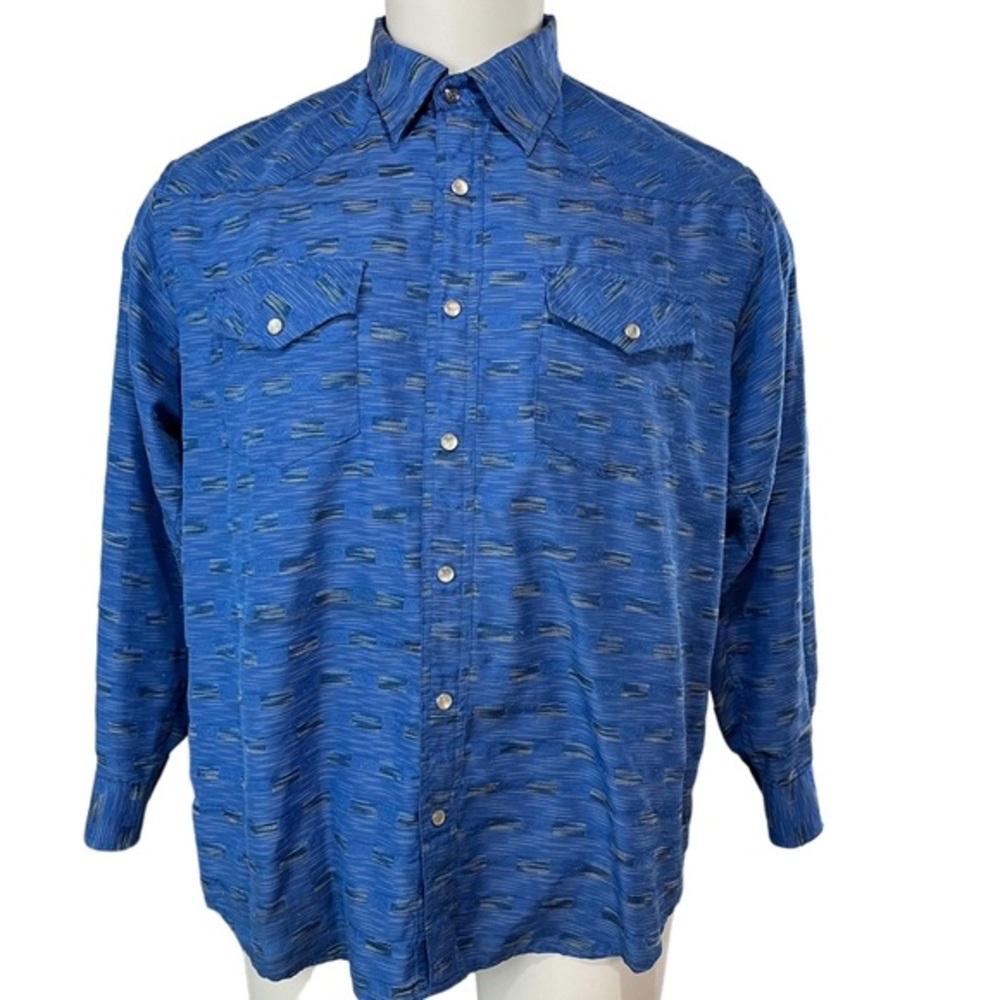 Scorpio Men M Western Shirt Pearl Snap Long Sleeve Button Down Made USA (627)